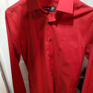 Small Red Mens Dress Shirt. Slim fit. 14-14.5